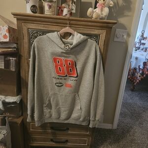Dale Jr. Gray Hoodie with Red Number, Great sweatshirt for Fall And Winter